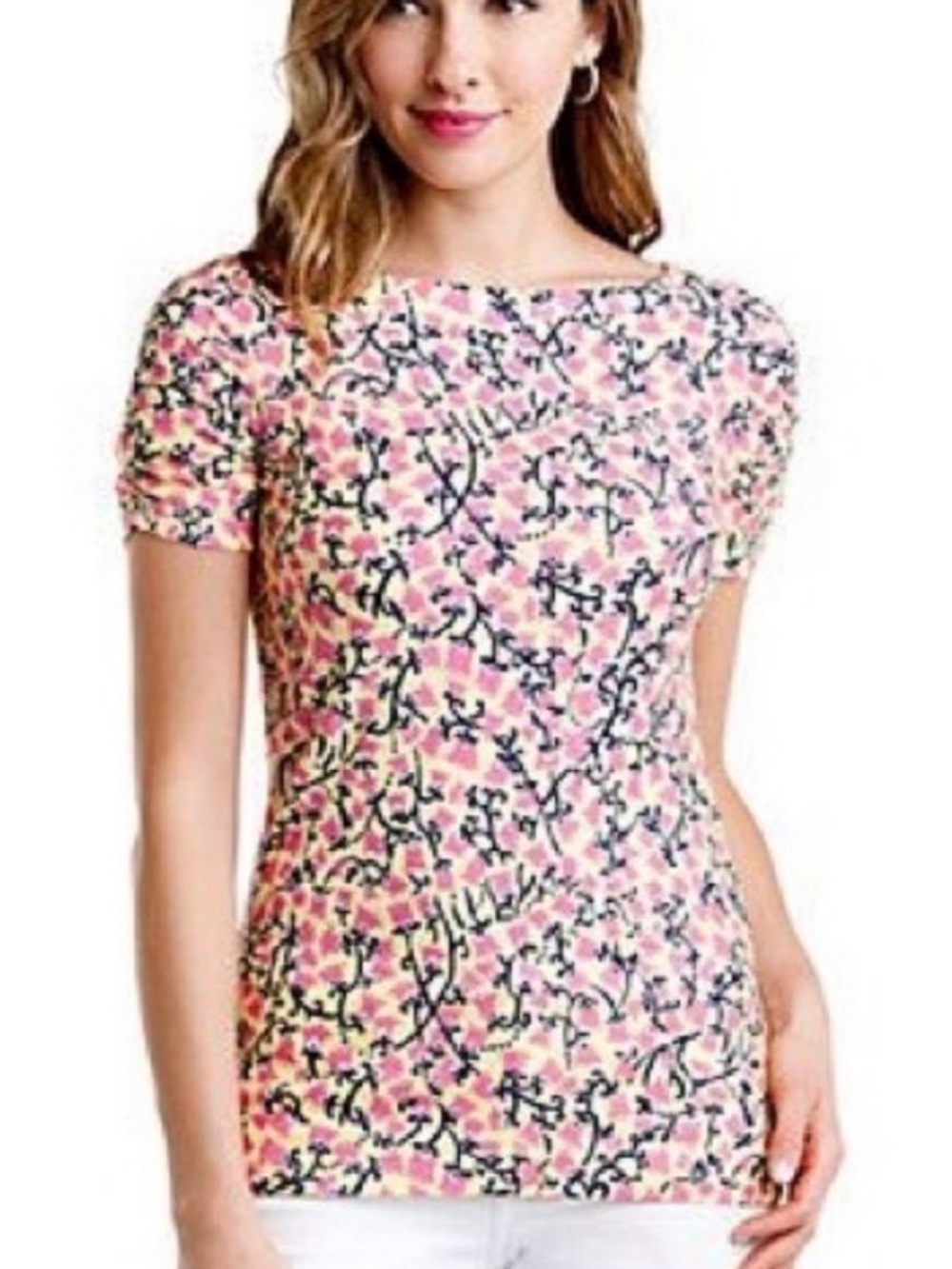Lilly Pulitzer Lana Top Star fruit valley girl yellow tulip size large NWOT